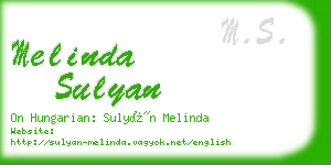 melinda sulyan business card